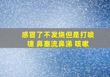 感冒了不发烧但是打喷嚏 鼻塞流鼻涕 咳嗽